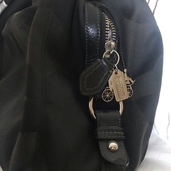 COACH Vintage Signature Black Bag with scarf - Picture 3 of 12